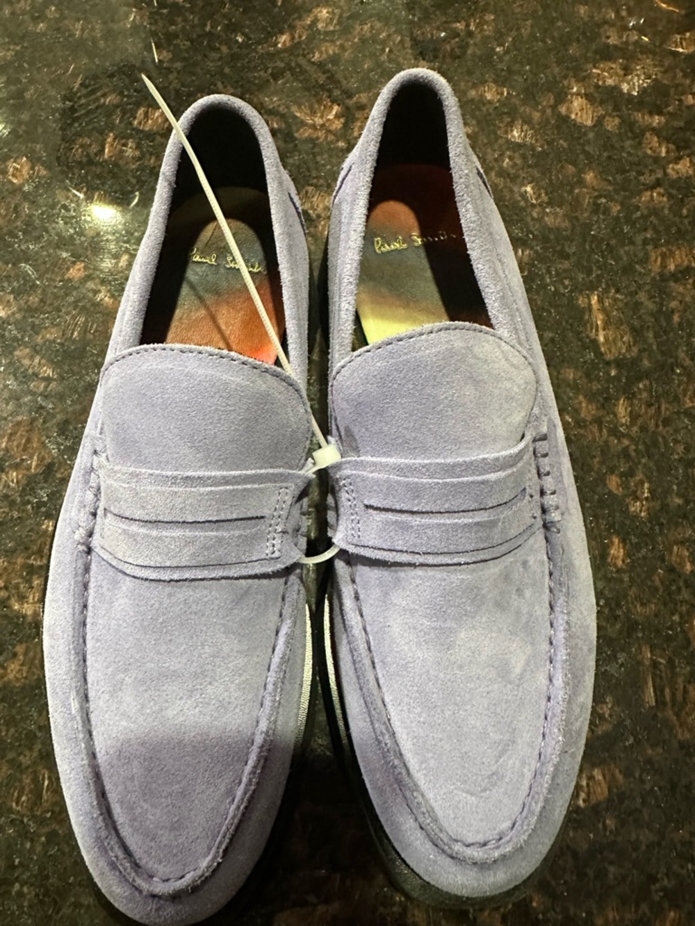 Paul Smith women’s Suede Penny Loafers in periwinkle